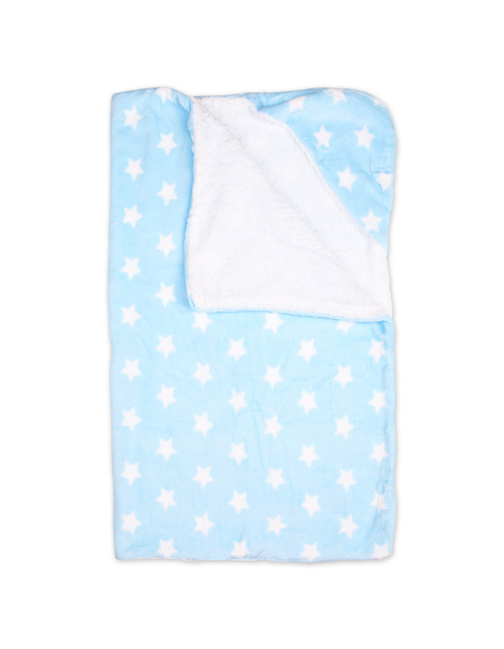 Baby Boy Hooded Swaddle Blanket Star Light Blue and White at Zubaidas Online Pakistan
