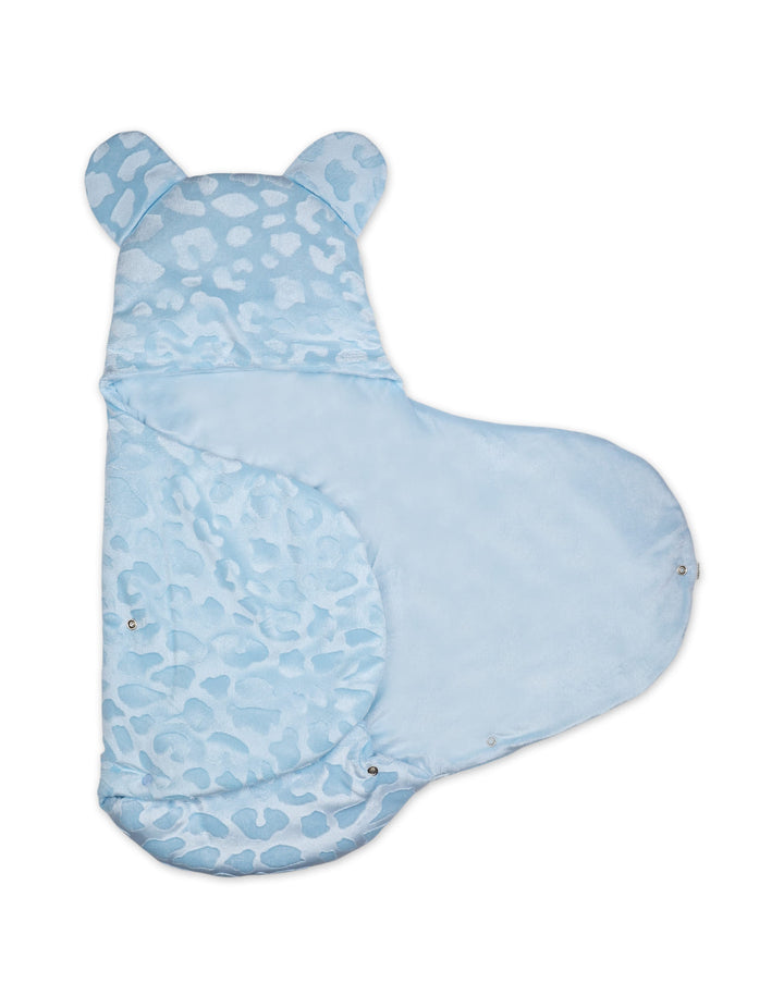 Baby Boy Hooded Swaddle Wrap Leopard Blue at Zubaidas Online Pakistan
