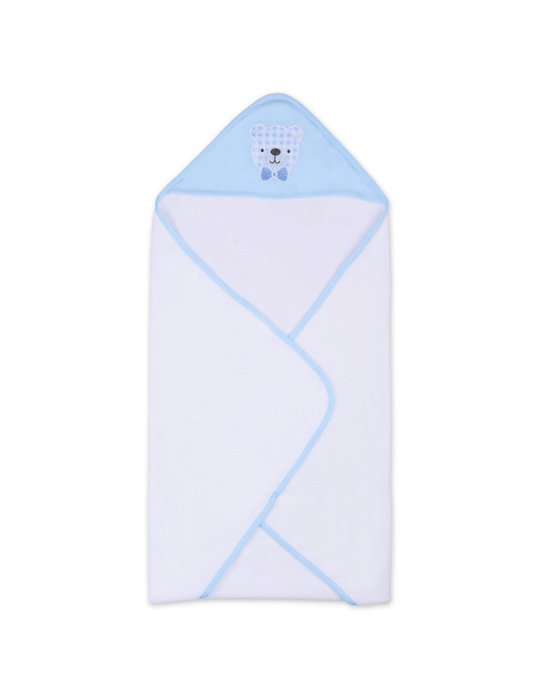 Baby Boy Hooded Towel and Washcloth Set Bear Blue and White at Zubaidas Online Pakistan