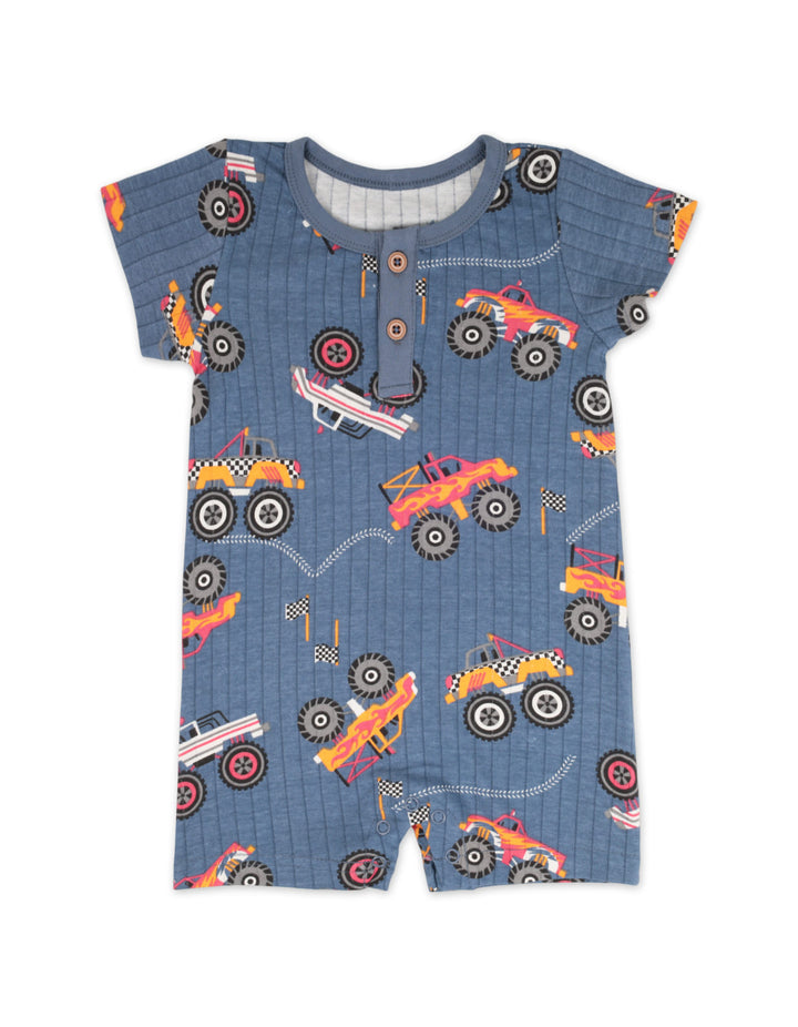 Baby Boy Jumpsuit Pack of 2 Monster Truck and Heather Grey at Zubaidas Official Pakistan