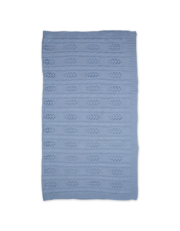 Baby Boy Knit Blanket Leaf Blue at Zubaidas Online Pakistan