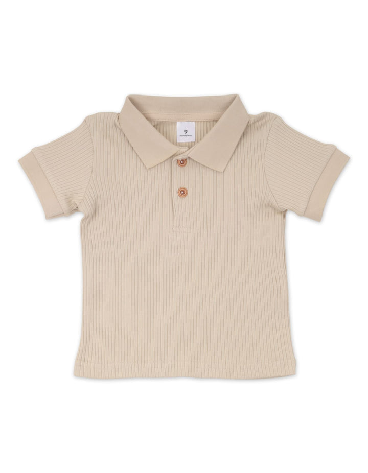 Baby Boy Minimalist Ribbed Summer Outfit 2 Pcs  at Zubaidas Official Pakistan
