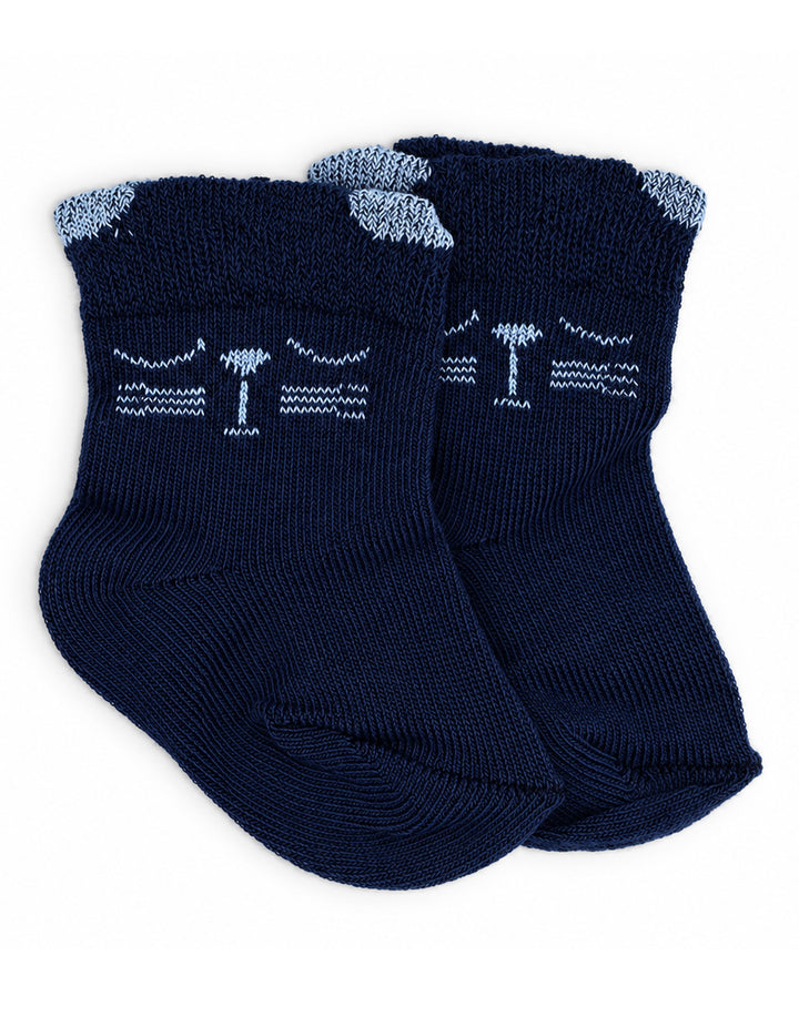 Baby Boy Pack of 3 Socks Cat Grey Navy and Light Blue at Zubaidas Online Pakistan