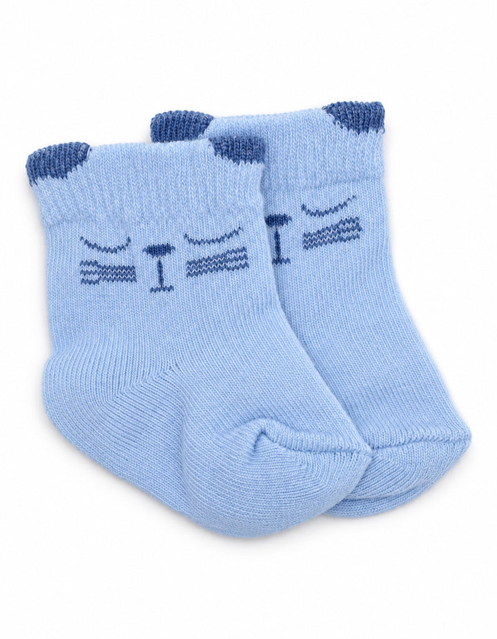 Baby Boy Pack of 3 Socks Cat Grey Navy and Light Blue at Zubaidas Best Online Baby and Kids Store in Pakistan