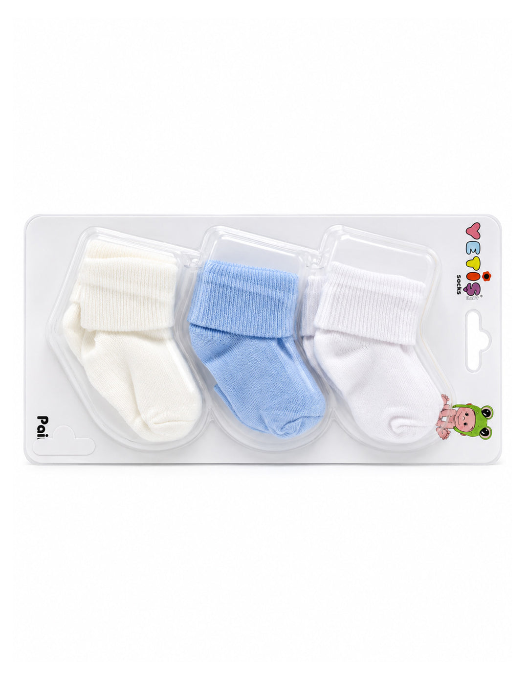 Baby Boy Pack of 3 Socks Off White Light Blue and White at Zubaidas