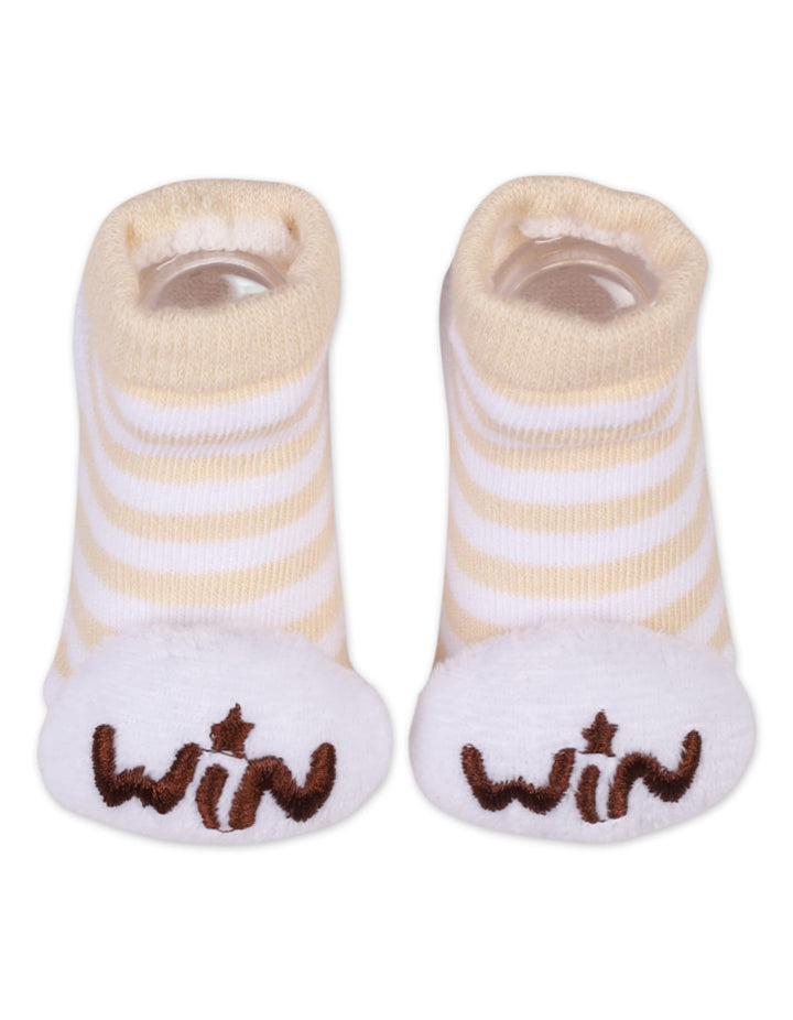 Baby Boy Rattle Booties Bambies Sporty WIN and Rugby Ball at Zubaidas Offficial Pakistan