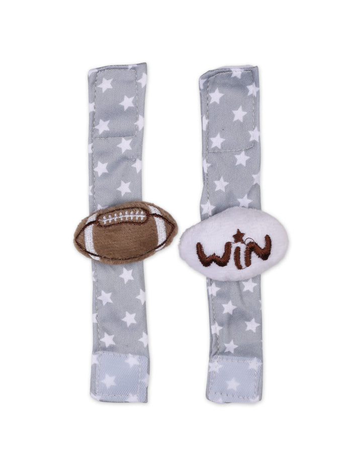 Baby Boy Rattle Wrist Band American Football Grey at Zubaidas