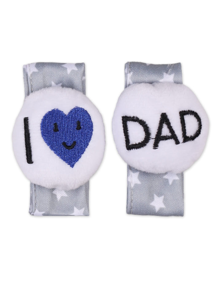 Baby Boy Rattle Wrist Band I Love DAD Grey at Zubaidas Official Pakistan