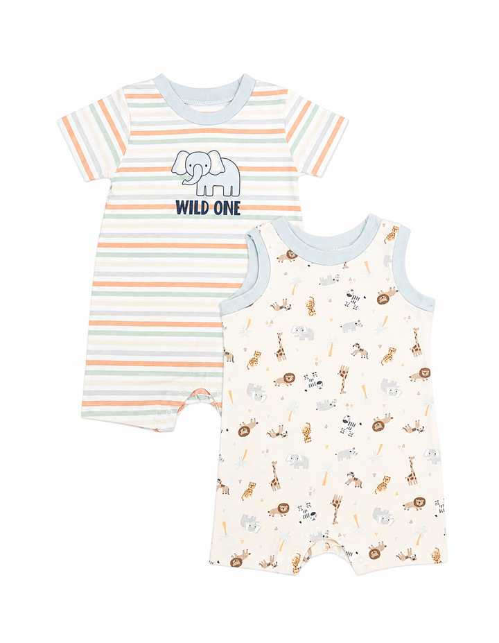 Baby Boy Romper Pack of 2 Wild One at Zubaidas