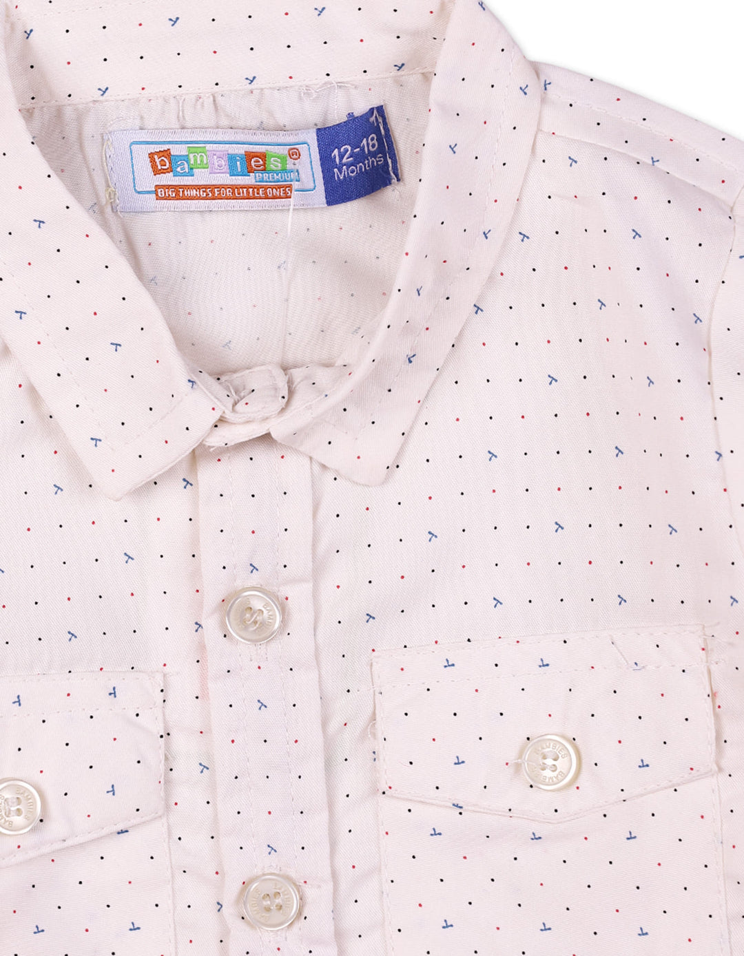 Baby Boy Shirt Bambies off White Printed Full Sleeves at Zubaidas Online Pakistan