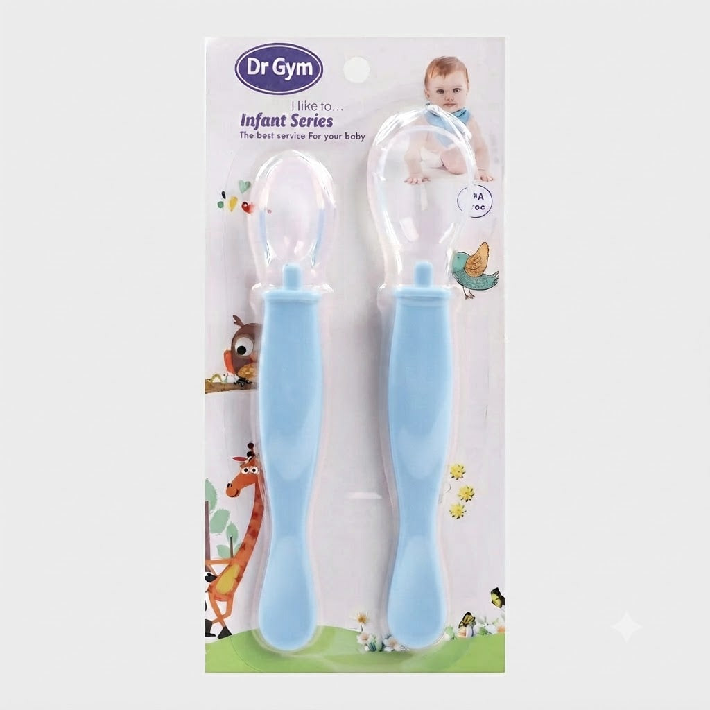 Baby Boy Silicone Feeding Spoon 2pcs Blue at Zubaidas