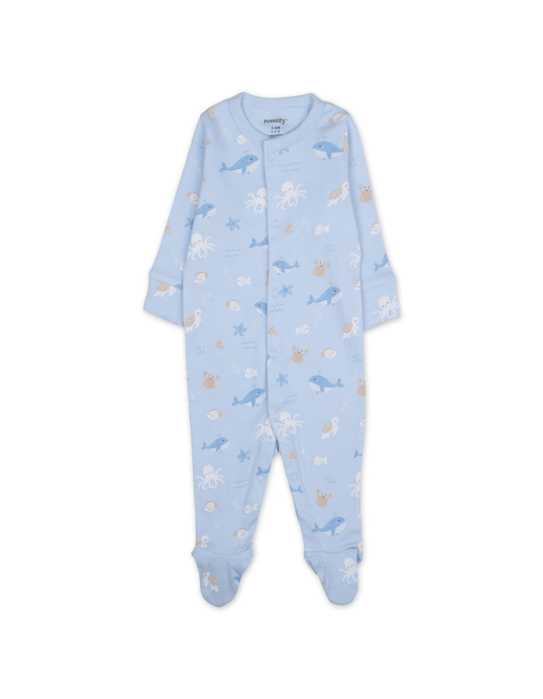 Baby Boy Sleepsuit Pack of 3 Ocean Blue at Zubaidas Official Pakistan