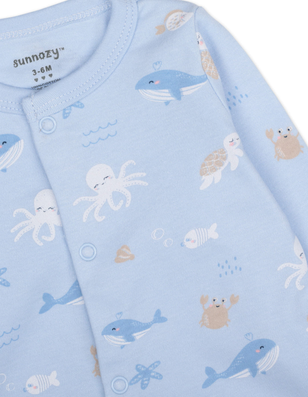 Baby Boy Sleepsuit Pack of 3 Ocean Blue at Zubaidas Online Pakistan
