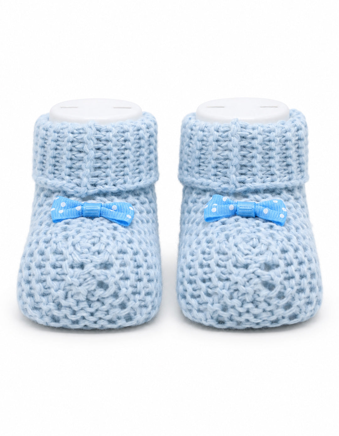 Baby Boy Soft Knit Booties with Bow Blue at Zubaidas Online Pakistan