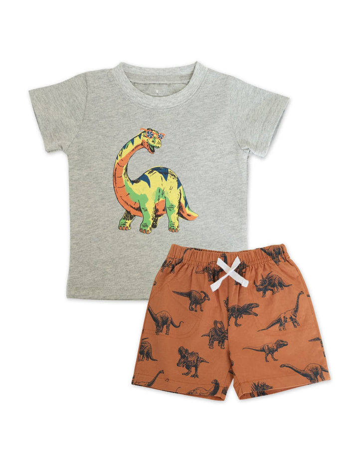 Baby Boy Summer 2 Pcs Suit Set Dinosaur Print at Zubaidas