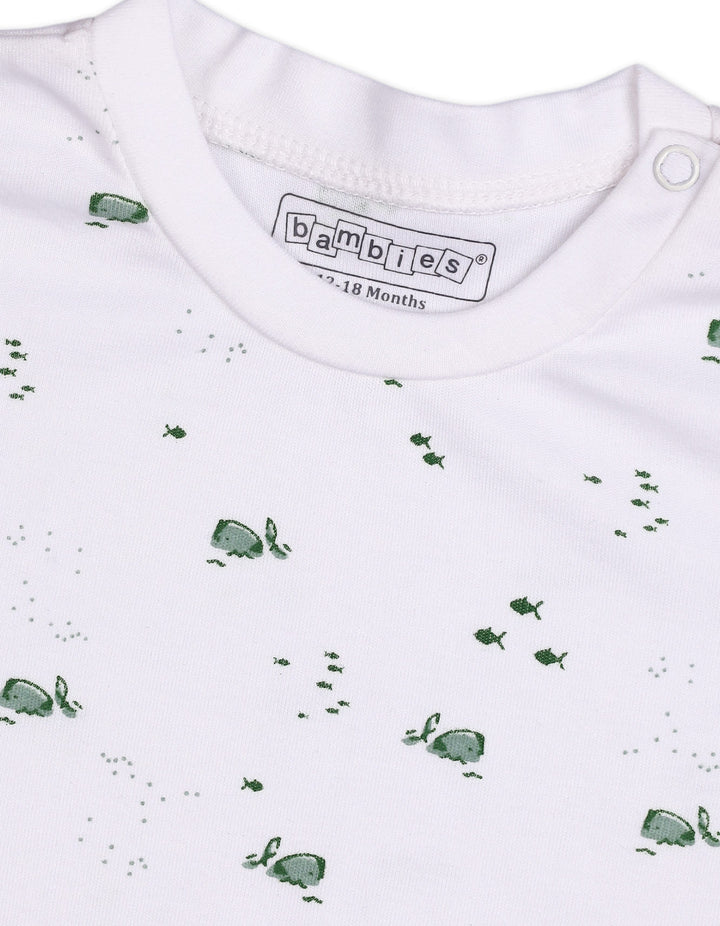 Baby Boy Summer 2 Piece Suit Set Bambies Marine Print White at Zubaidas Online Pakistan