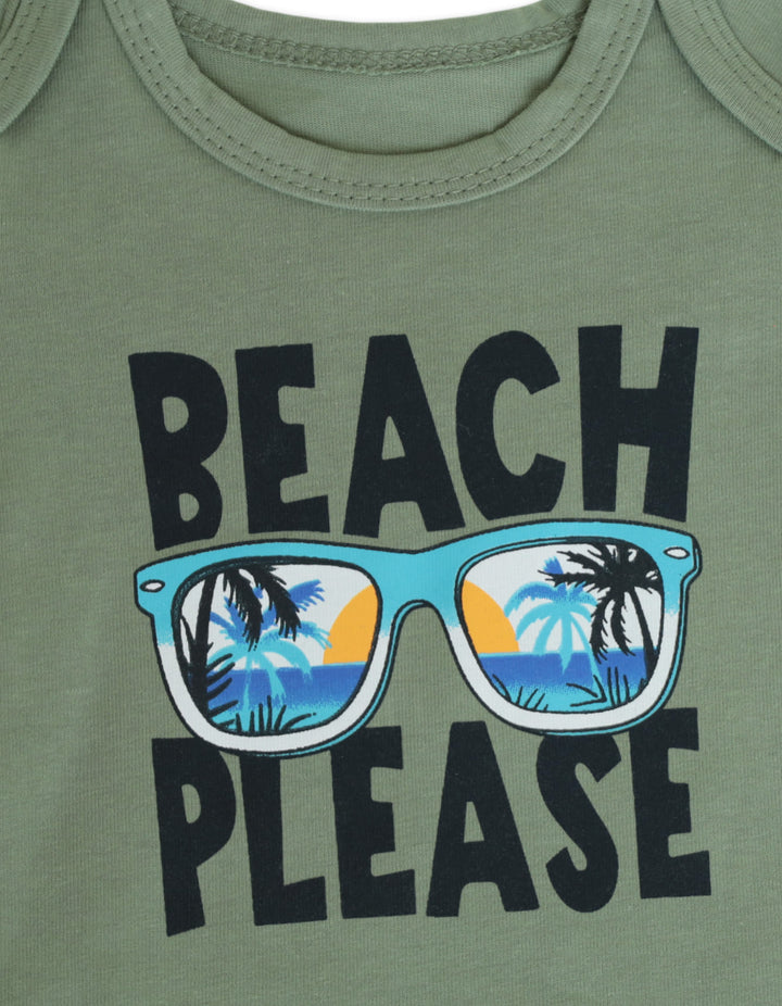 Baby Boy Summer 4 Pcs Bodysuit Set Beach Themed at Zubaidas Online Pakistan