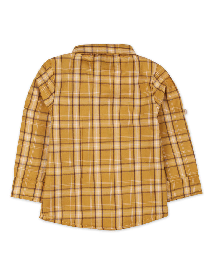 Baby Boy Summer Checkered Shirt Bambies Mustard at Zubaidas Online Pakistan