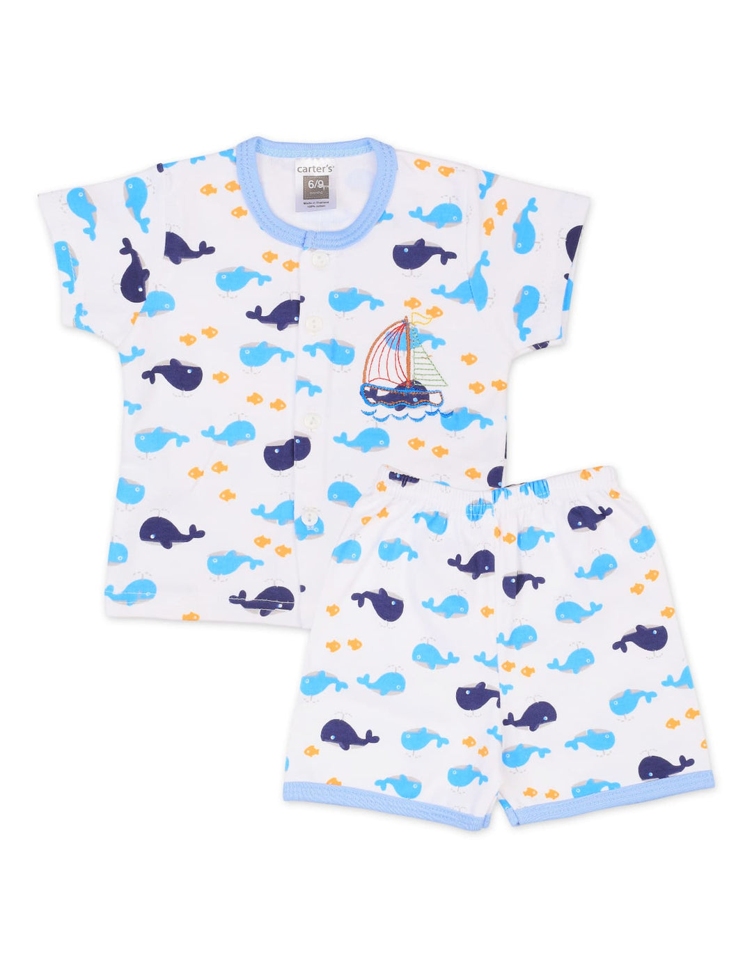 Baby Boy Summer Co Ord Set Sailboat Blue at Zubaidas