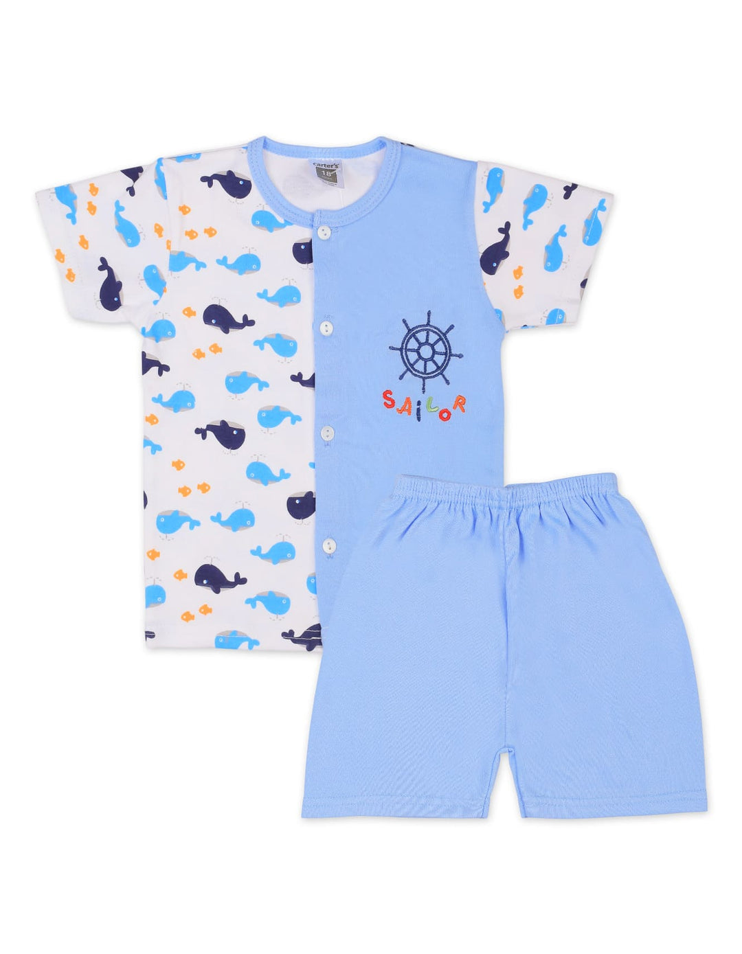 Baby Boy Summer Suit Set Sailor Blue at Zubaidas