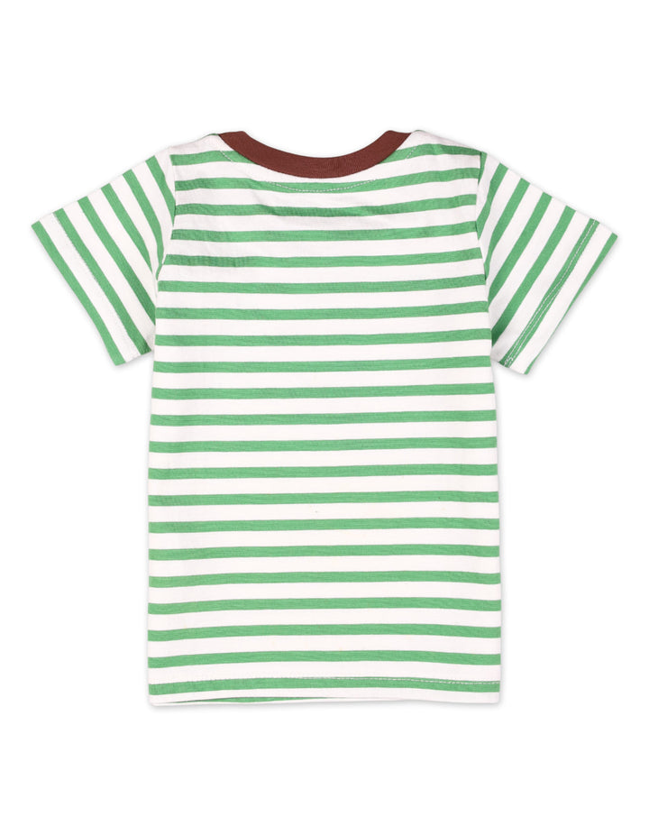 Baby Boy Summer T Shirt Bambies Striped Green at Zubaidas Online Pakistan