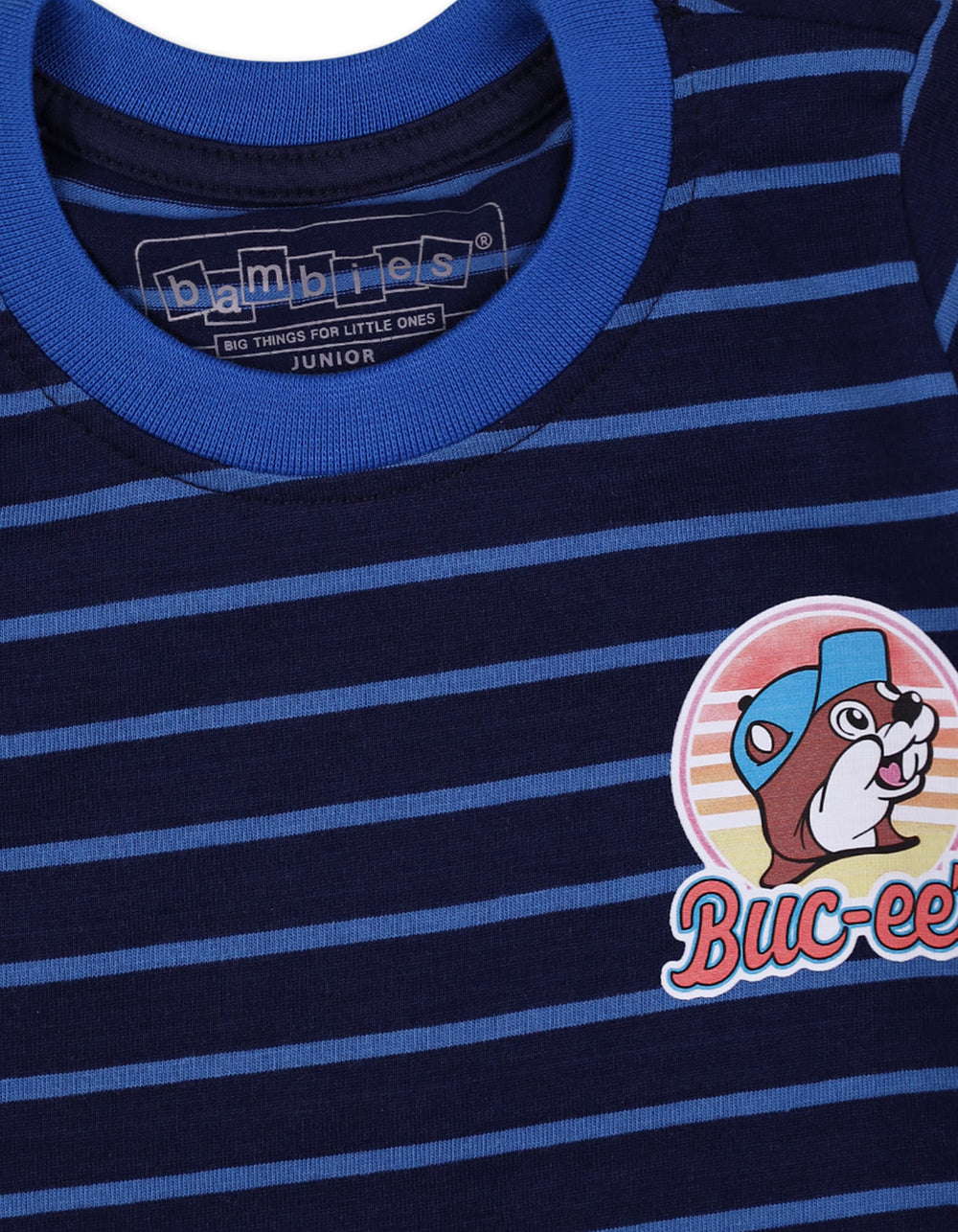 Baby Boy Summer T Shirt Bambies Striped Navy at Zubaidas Official Pakistan