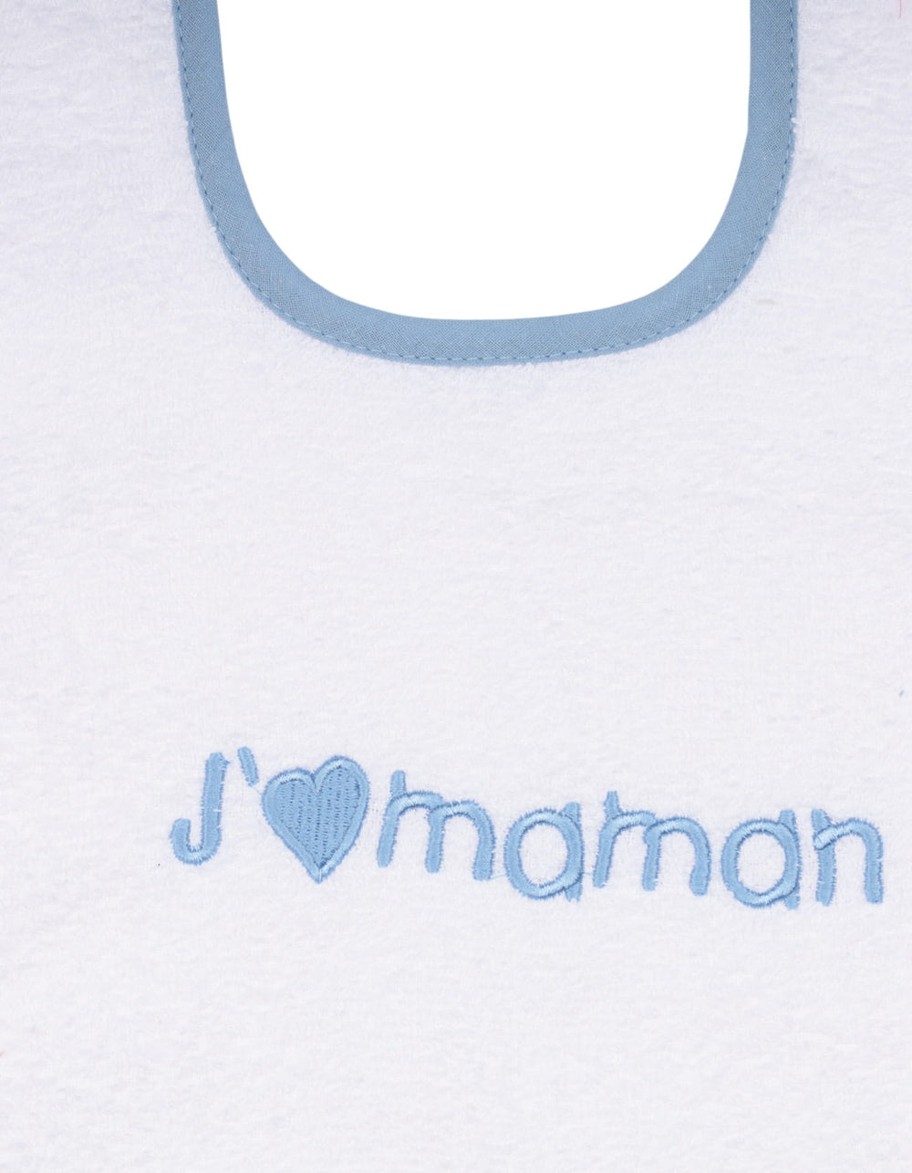 Baby Boy Towel Bibs I Love Mama Blue at Zubaidas Official Pakistan