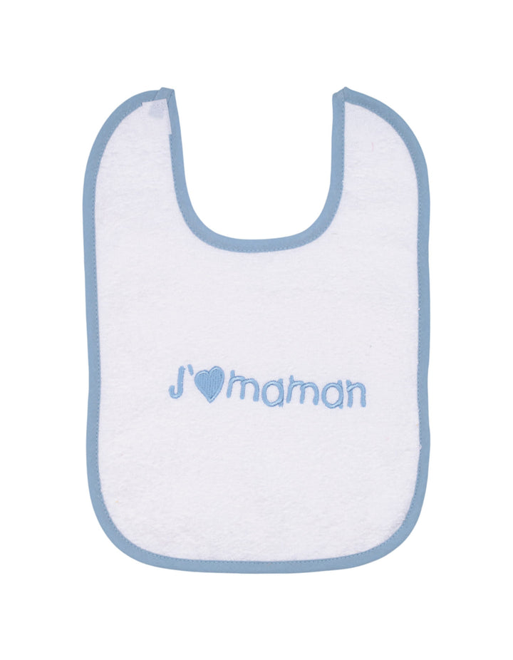 Baby Boy Towel Bibs I Love Mama Blue at Zubaidas