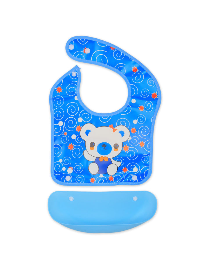 Baby Boy Waterproof Bib with Detachable Crumb Catcher Blue at Zubaidas Official Pakistan