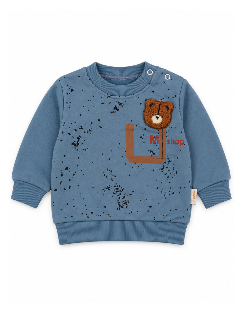 Baby Boy Winter 2 Pcs Suit Set Bear Blue at Zubaidas Official Pakistan
