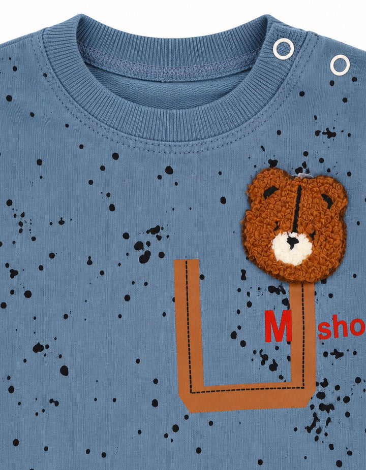 Baby Boy Winter 2 Pcs Suit Set Bear Blue at Zubaidas Online Pakistan
