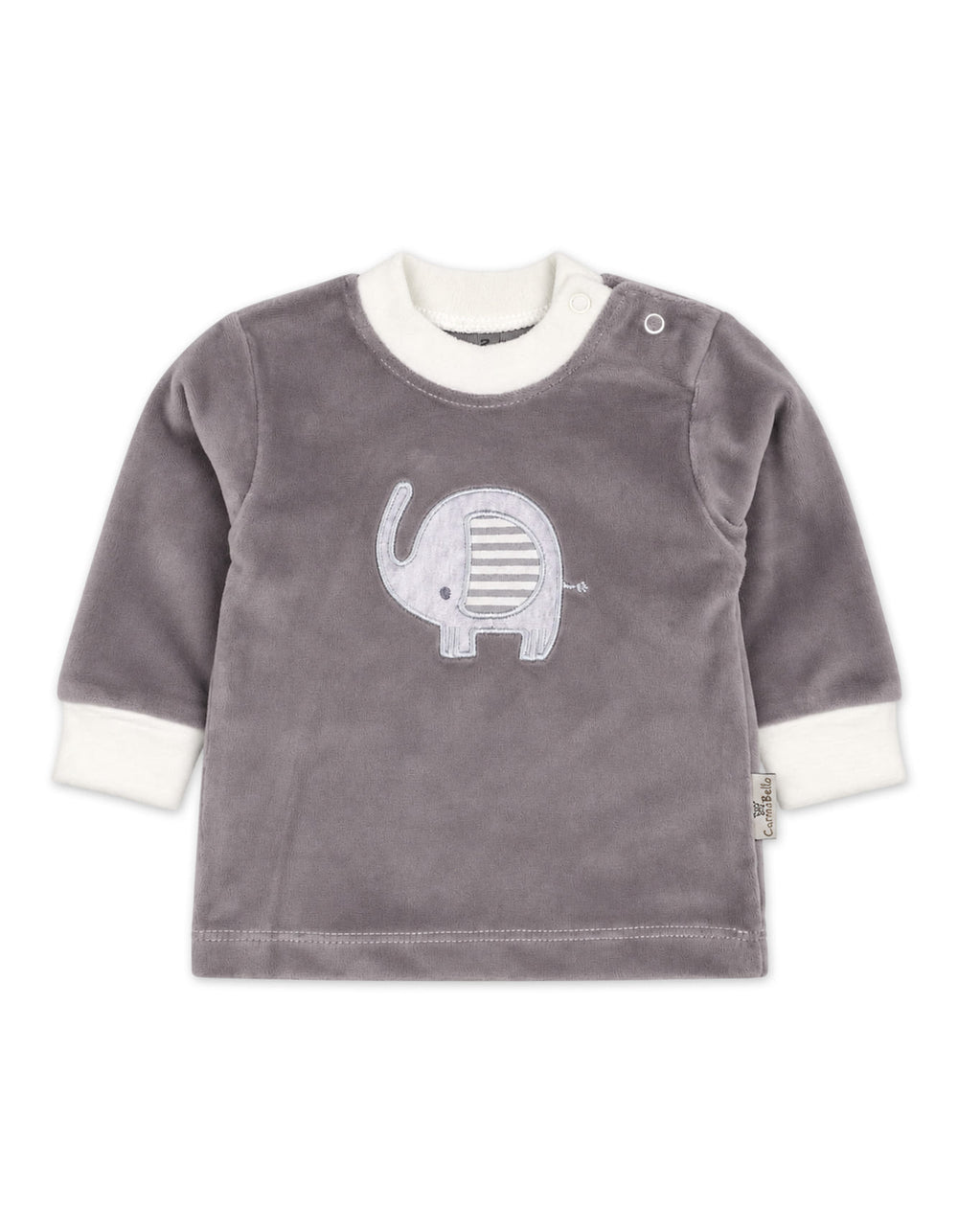 Baby Boy Winter 2 Pcs Suit Set Elephant Grey and White at Zubaidas Official Pakistan