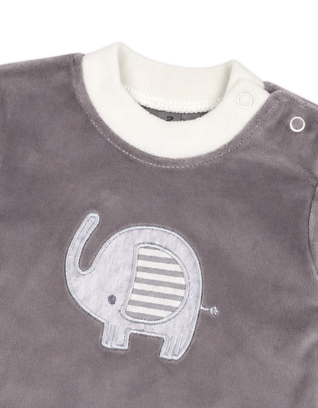 Baby Boy Winter 2 Pcs Suit Set Elephant Grey and White at Zubaidas Online Pakistan
