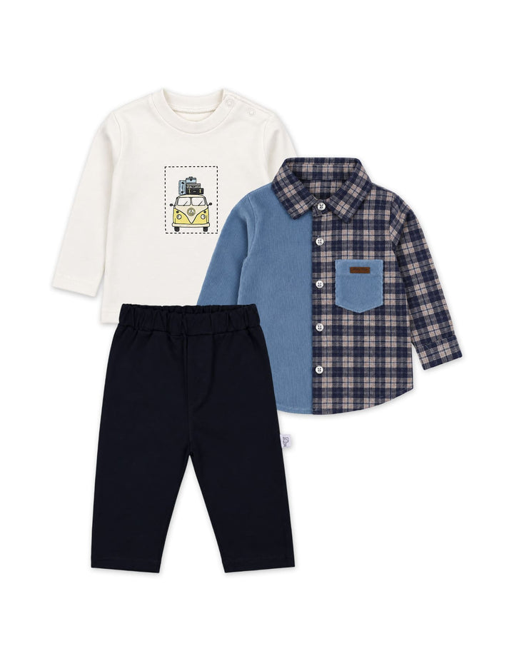Baby Boy Winter 3 Suit Set Van Blue and Navy at Zubaidas