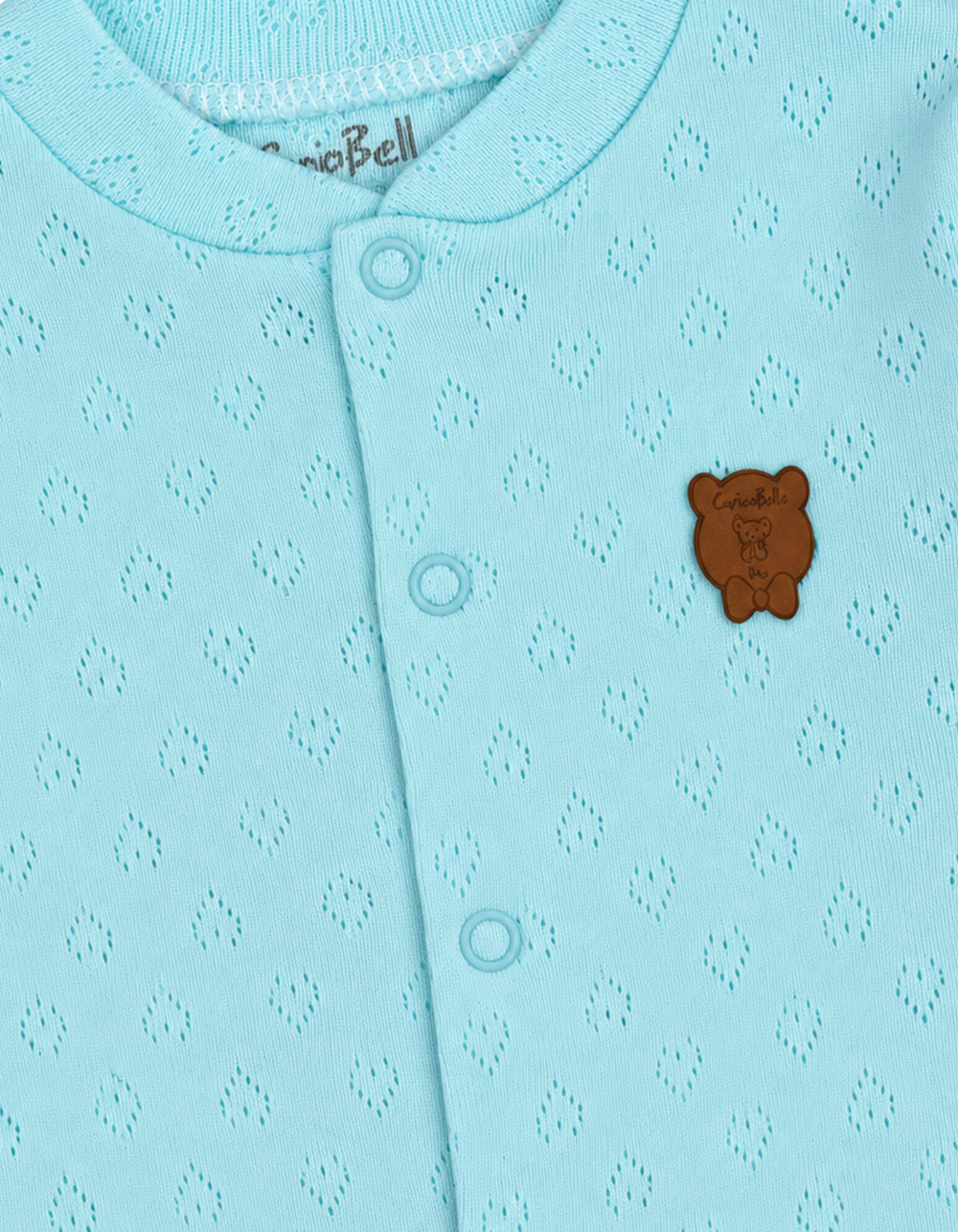 Baby Boy Winter Romper with Cap Bear Mint Blue at Zubaidas Official Pakistan