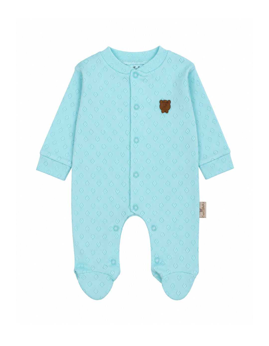 Baby Boy Winter Romper with Cap Bear Mint Blue at Zubaidas Online Pakistan