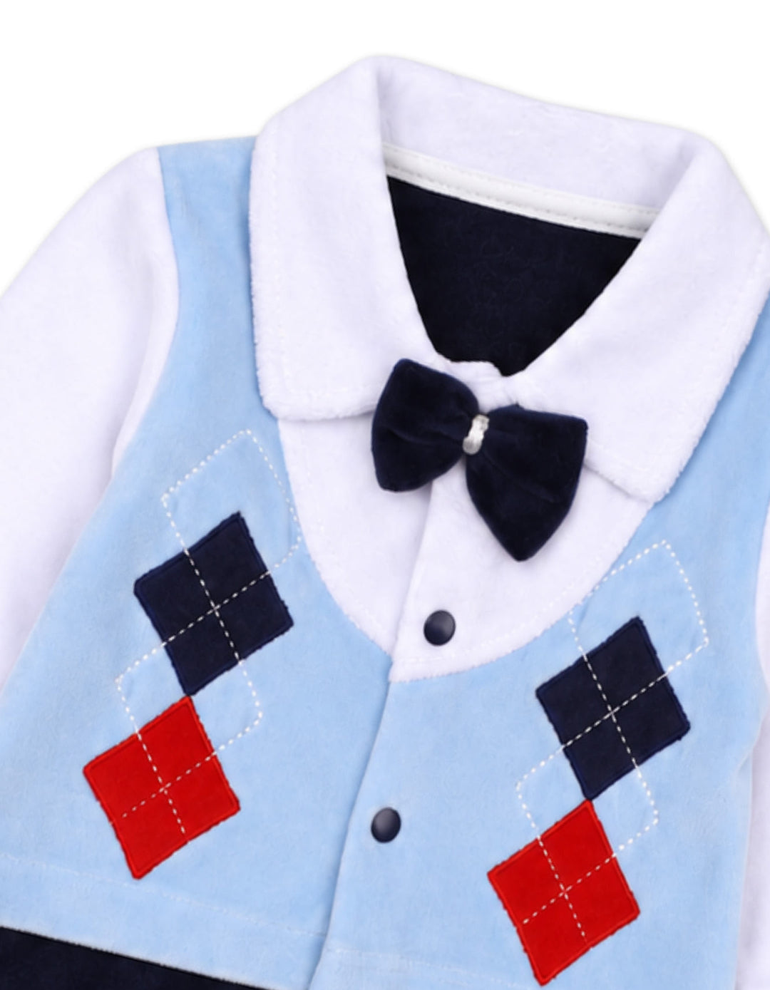 Baby Boy Winter Romper with Cap Blue and Navy Blue at Zubaidas Online Pakistan