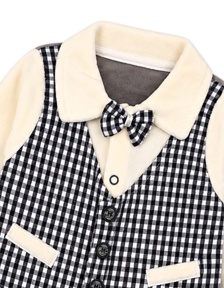 Baby Boy Winter Romper with Cap Grey and Cream at Zubaidas Online Pakistan
