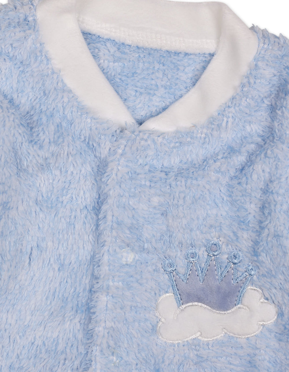 Baby Boy Winter Sleep Suit with Cap Crown and Cloud Blue at Zubaidas Official Pakistan