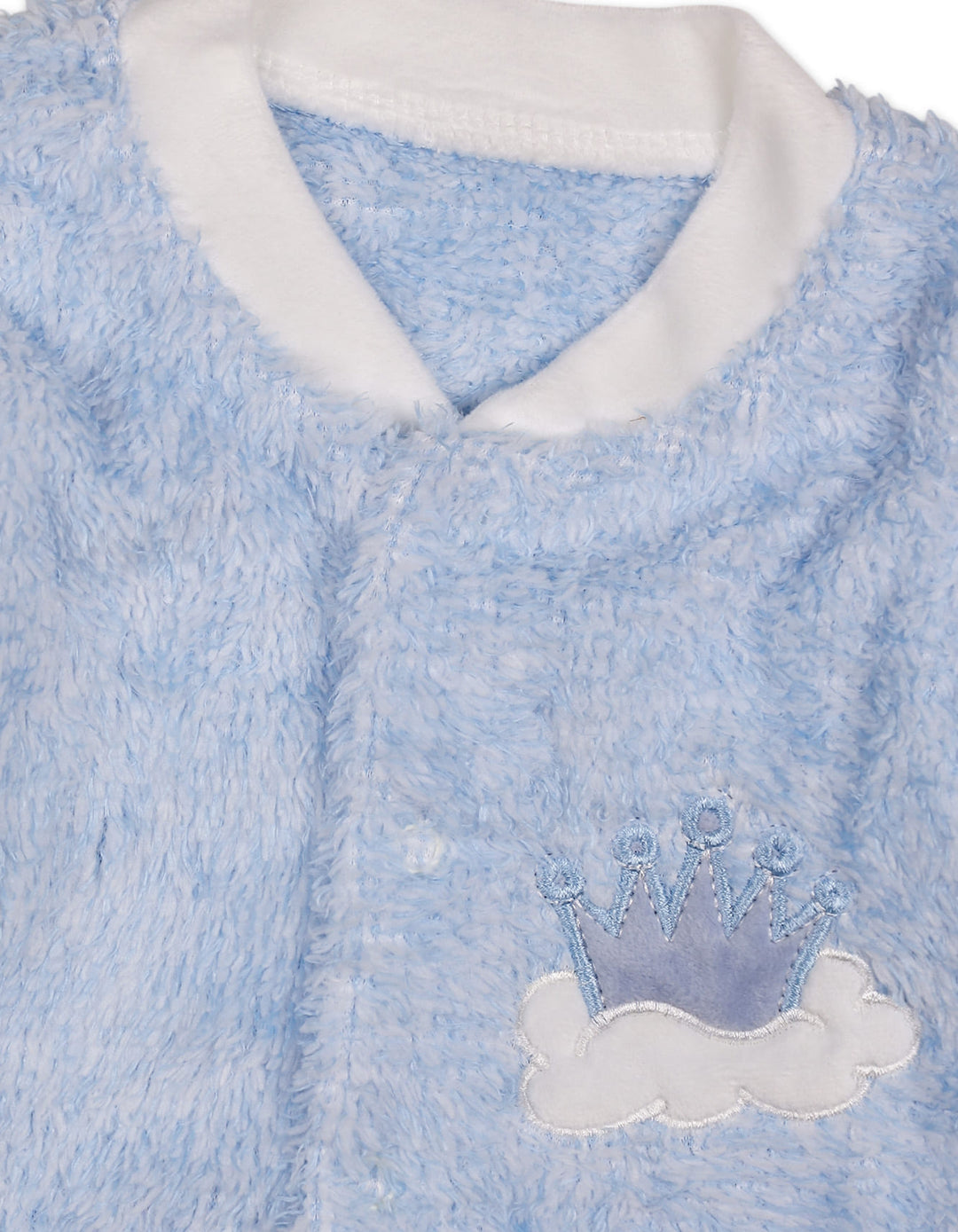 Baby Boy Winter Sleep Suit with Cap Crown and Cloud Blue at Zubaidas Official Pakistan