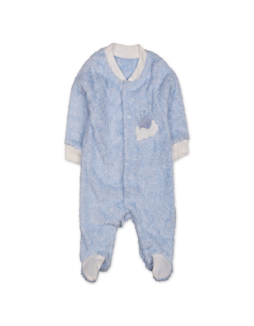 Baby Boy Winter Sleep Suit with Cap Crown and Cloud Blue at Zubaidas Official Pakistan
