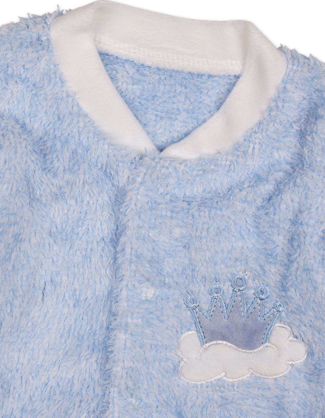 Baby Boy Winter Sleep Suit with Cap Crown and Cloud Blue at Zubaidas Online Pakistan