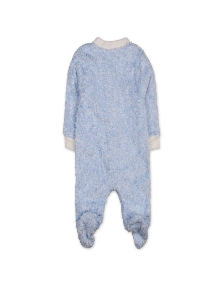 Baby Boy Winter Sleep Suit with Cap Crown and Cloud Blue at Zubaidas Best Online Baby and Kids Store in Pakistan