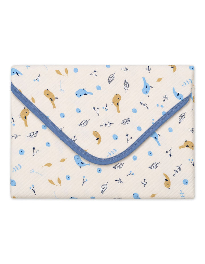 Baby Boy Wrapping Sheet Bird Off White and Blue at Zubaidas Best Online Baby and Kids Store in Pakistan