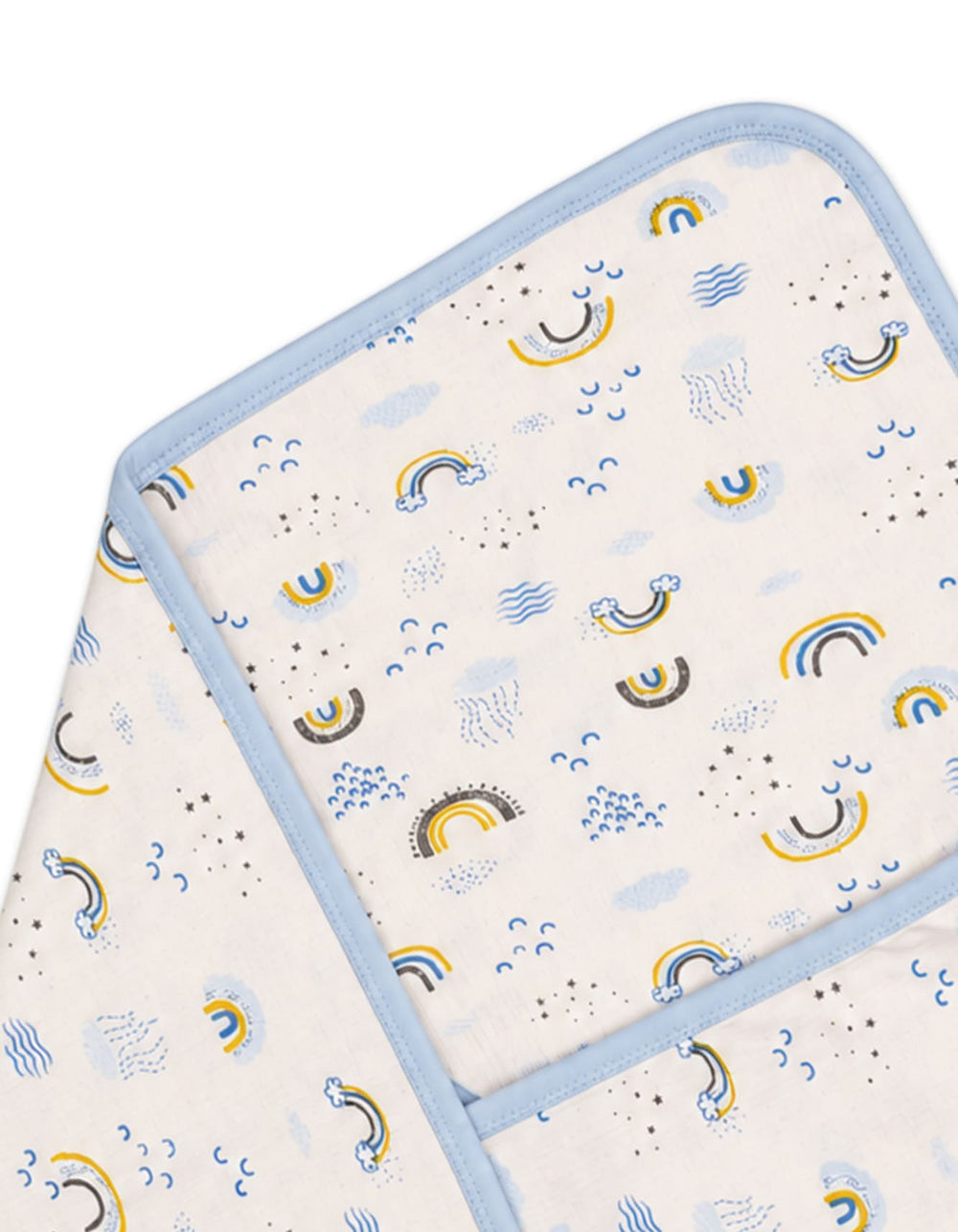 Baby Boy Wrapping Sheet Rainbow Off White and Blue at Zubaidas Official Pakistan