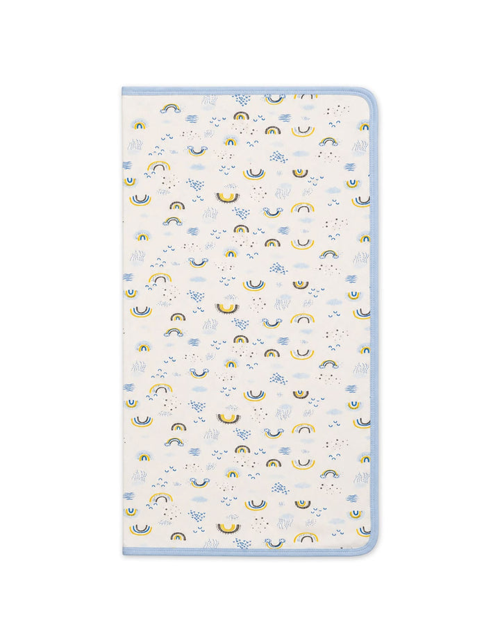 Baby Boy Wrapping Sheet Rainbow Off White and Blue at Zubaidas Online Pakistan