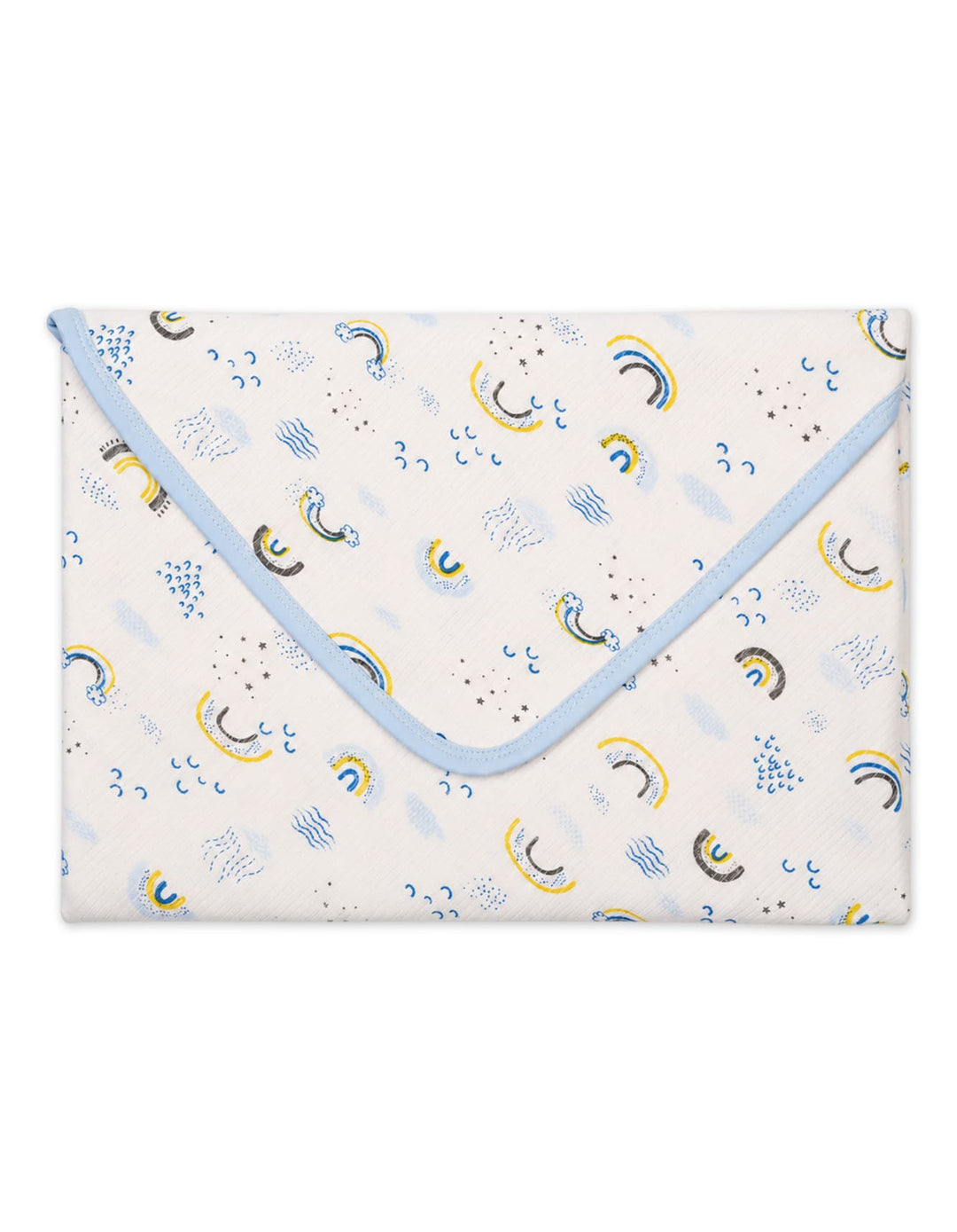Baby Boy Wrapping Sheet Rainbow Off White and Blue at Zubaidas Best Online Baby and Kids Store in Pakistan