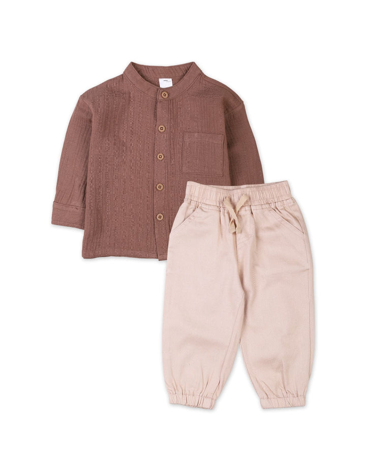 Baby Boys 2 Pieces Winter Suit Sets Bambies Brown and Beige at Zubaidas