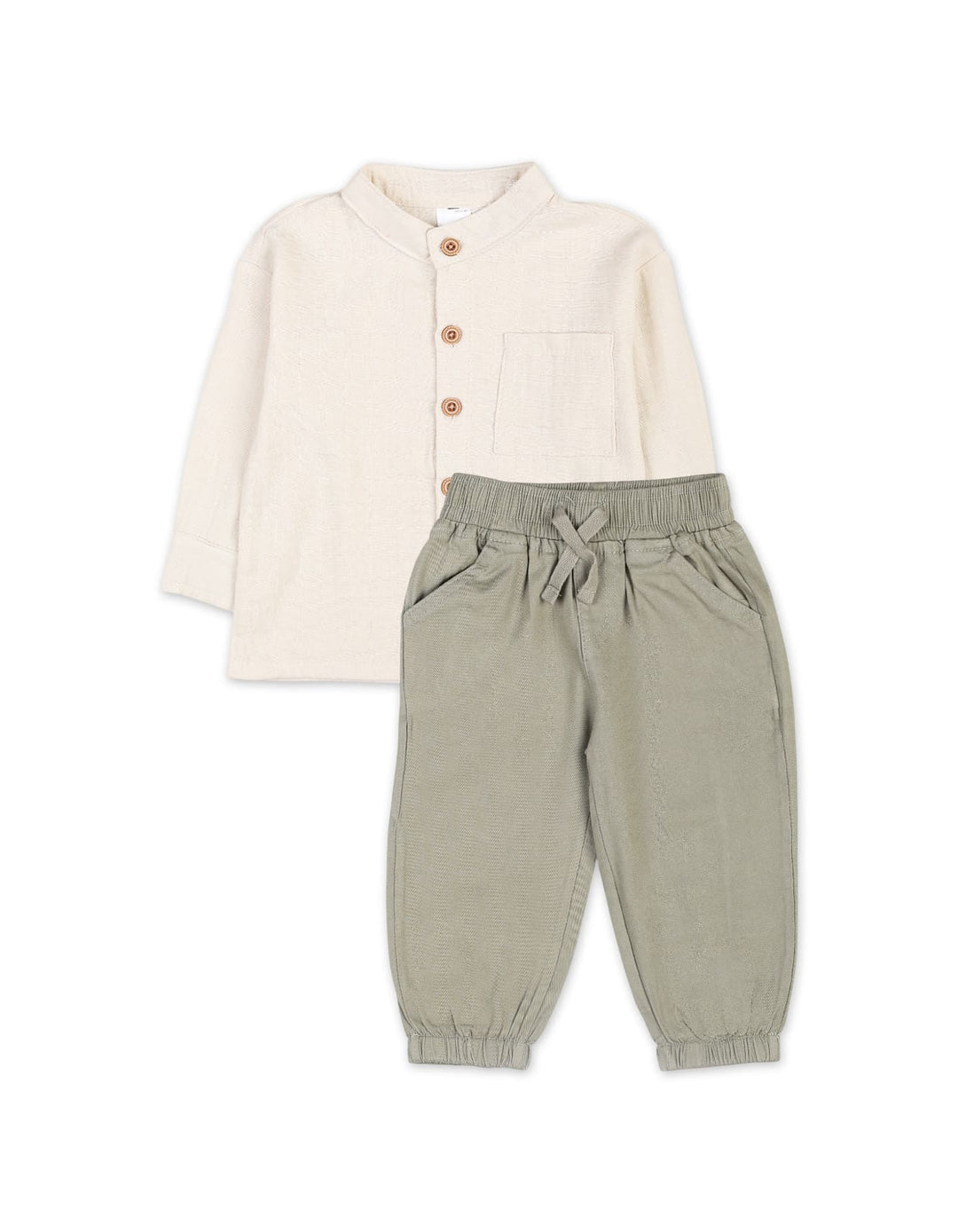 Baby Boys 2 Pieces Winter Suit Sets Bambies Cream and Olive Green at Zubaidas