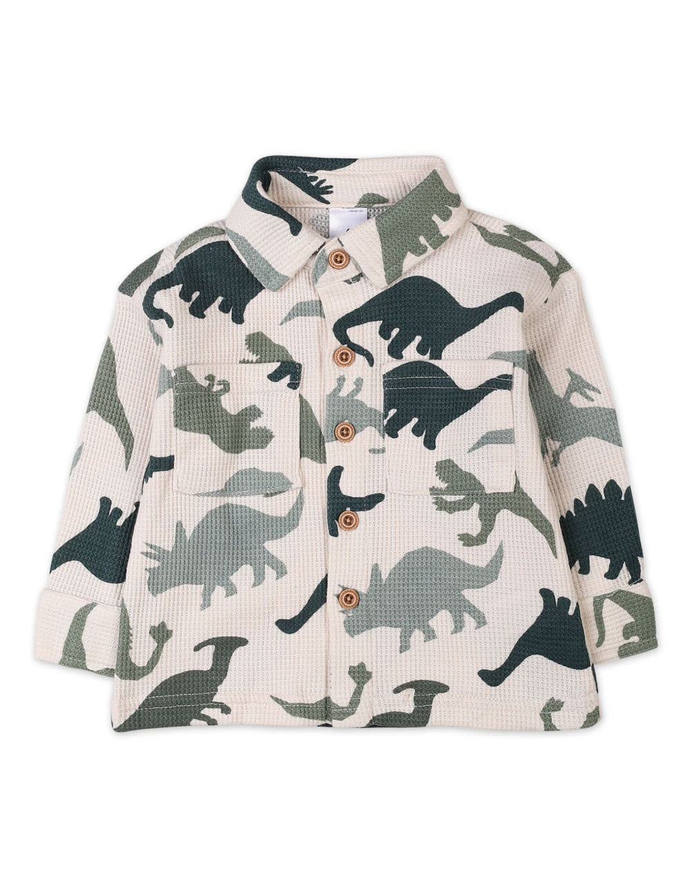 Baby Boys 2 Pieces Winter Suit Sets Bambies Dinosaur Olive Green and Beige at Zubaidas Pakistan